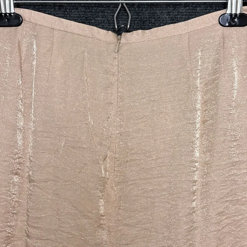 NEW Harve Benard Midi Skirt 12 Champagne A Line Flare Shiny Back Zipper Fairy